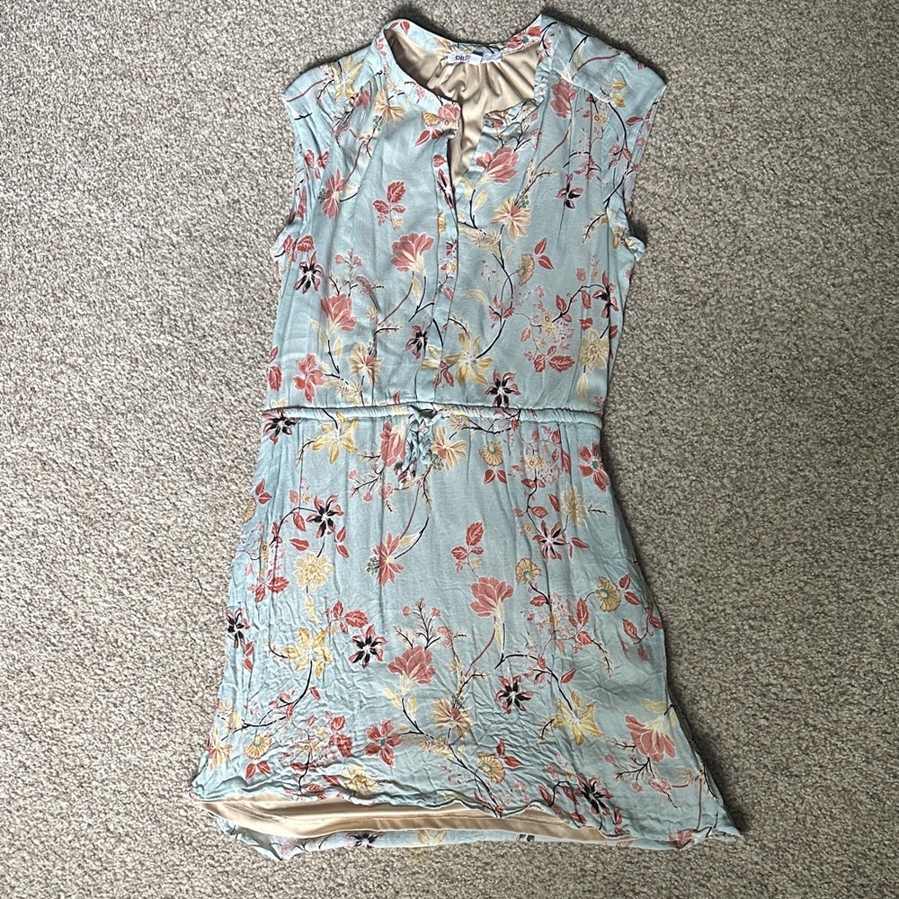 DR2 Floral Mini Dress - Blue and Pink